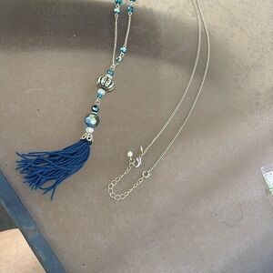 Chic Elegant Blue Tassel Necklace